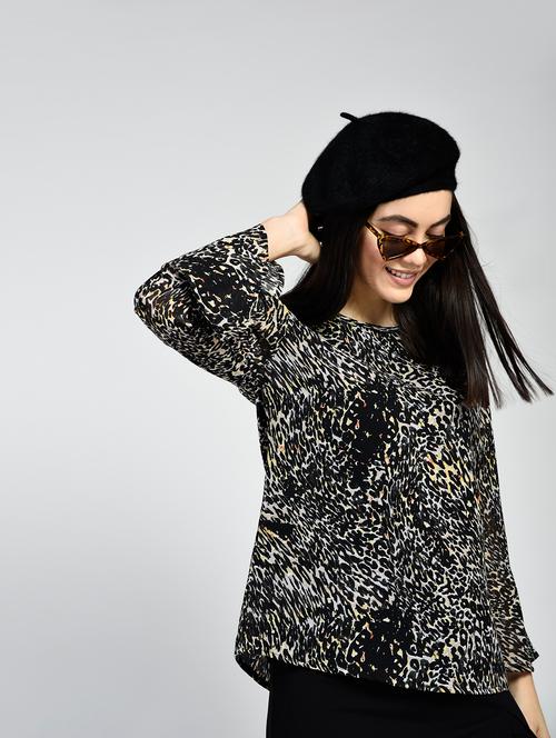 animal print bell sleeve top - 15334824 - Very Small Image - 1