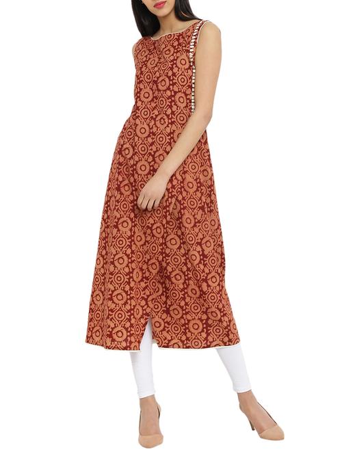 slit printed kurta - 15334986 - Very Small Image - 1