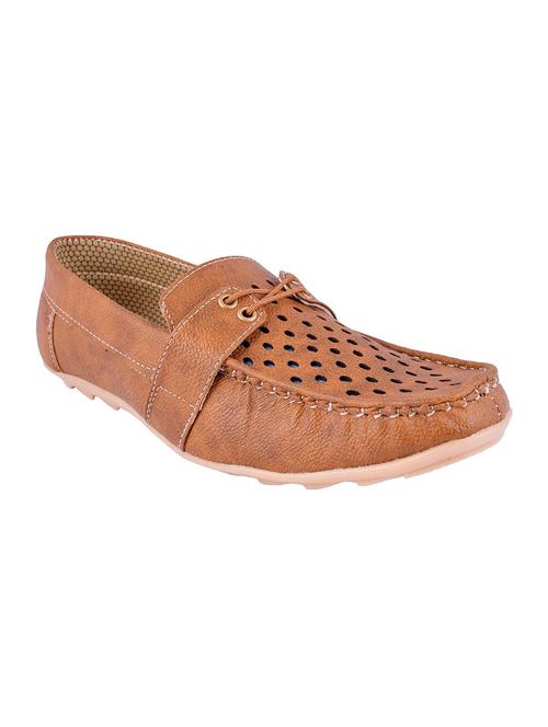 tan leatherette lace up sneaker - 15335338 - Very Small Image - 1