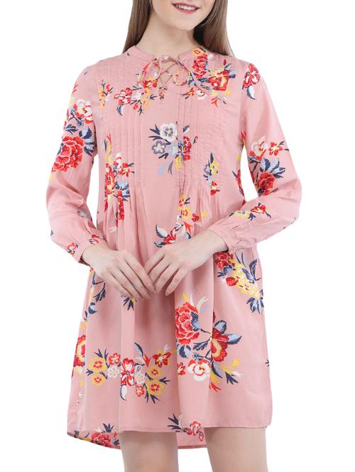 floral pin tuck detail dress - 15335565 - Very Small Image - 1