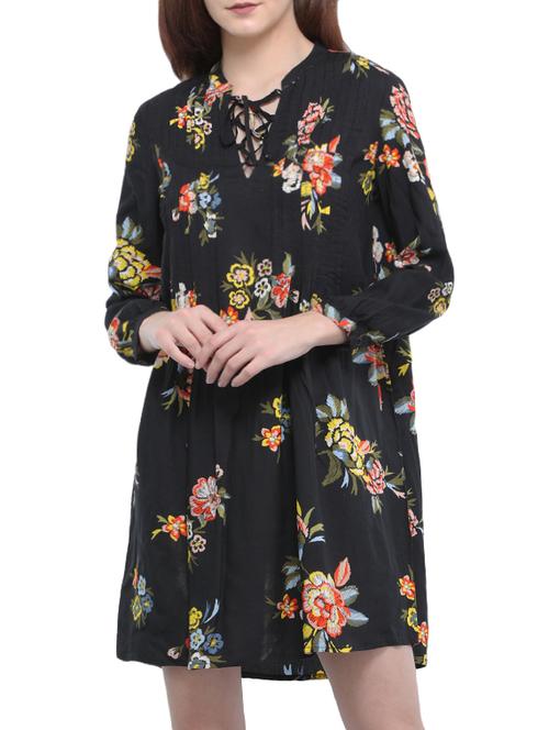 floral pin tuck detail dress - 15335566 - Very Small Image - 1