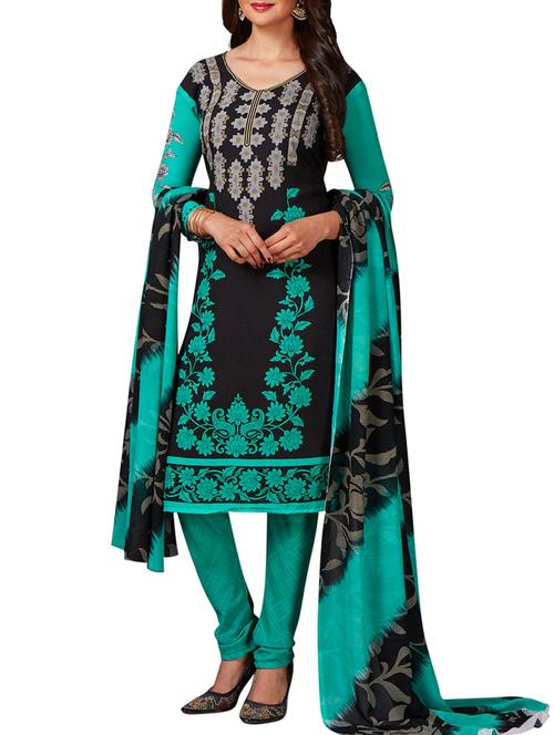 embroidered unstitched churidaar suit - 15335676 - Very Small Image - 1