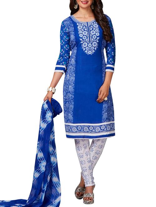 printed unstitched salwar suit - 15335680 - Very Small Image - 1