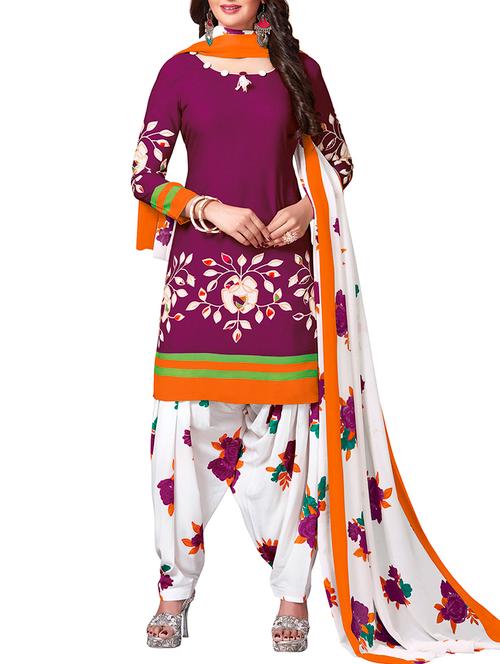 printed unstitched salwar suit - 15335692 - Very Small Image - 1