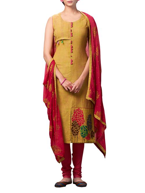 embroidery patch churidaar suit set - 15335939 - Very Small Image - 1