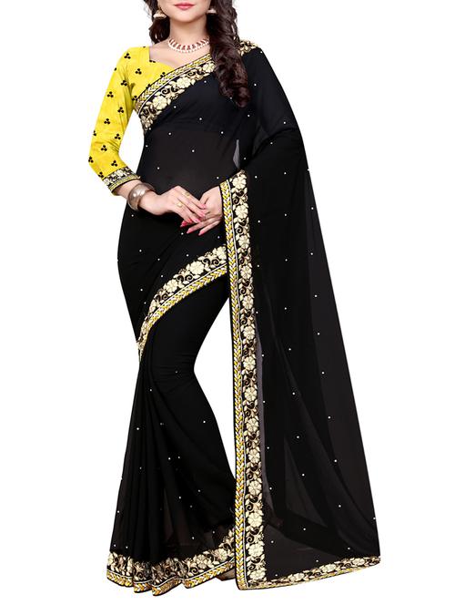 embellished georgette saree - 15336044 - Very Small Image - 1