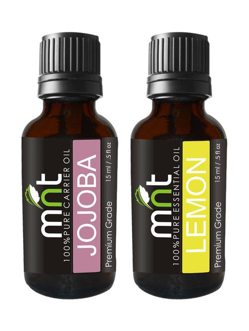 mnt combo of jojoba oil and lemon oil for hair growth, skin care (each 15ml) - 100% pure natural oil - 15336514 - Very Small Image - 1