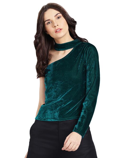 single shoulder choker neck top - 15336723 - Very Small Image - 1