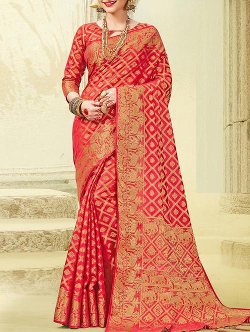 zari banarasi saree with blouse - 15337636 - Very Small Image - 1