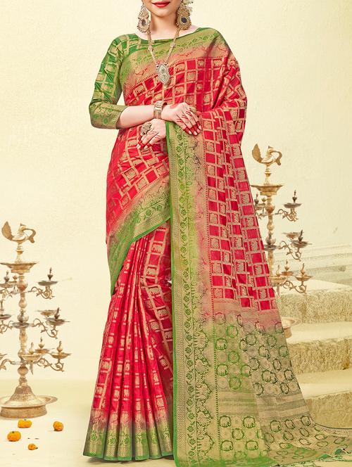 zari banarasi saree with blouse - 15337638 - Very Small Image - 1