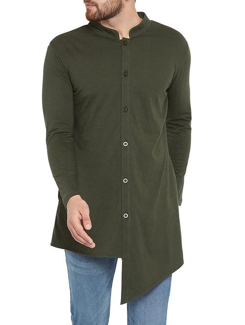 olive green cotton tshirt - 15338447 - Very Small Image - 1