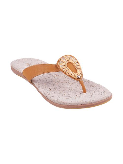 tan toe separator slippers - 15339996 - Very Small Image - 1