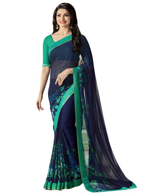 ditsy floral bordered printed saree - 15340440 - Very Small Image - 1