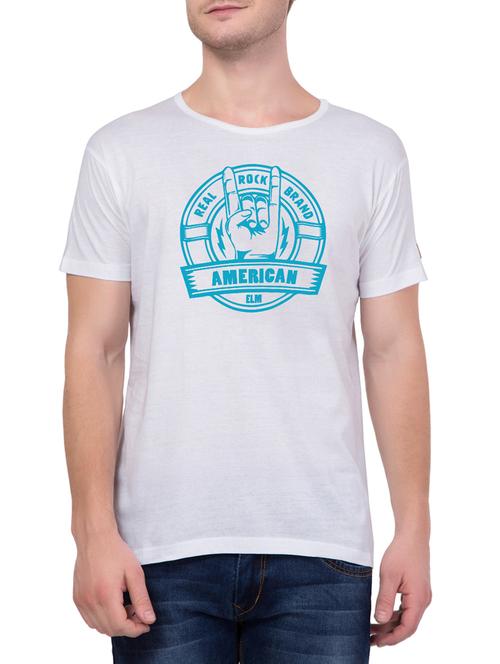 white cotton chest print tshirt - 15340679 - Very Small Image - 1