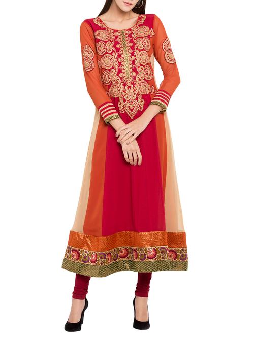 embroidery anarkali kurta - 15340736 - Very Small Image - 1