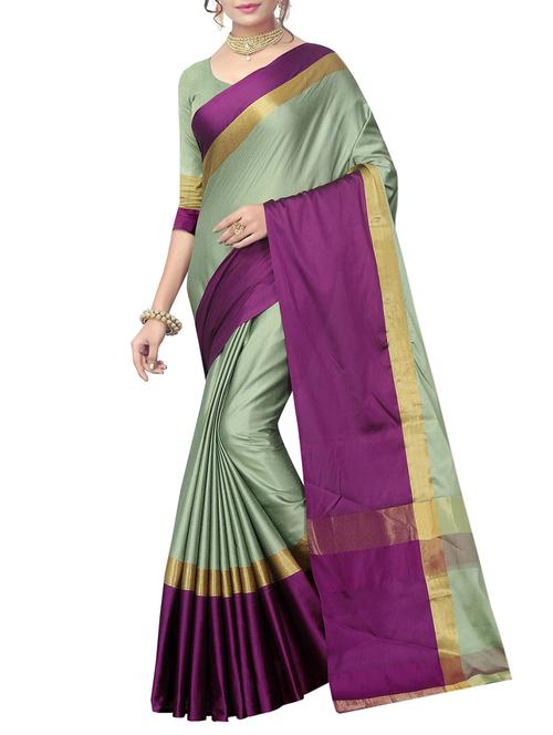 green silk saree with blouse - 15342700 - Very Small Image - 1