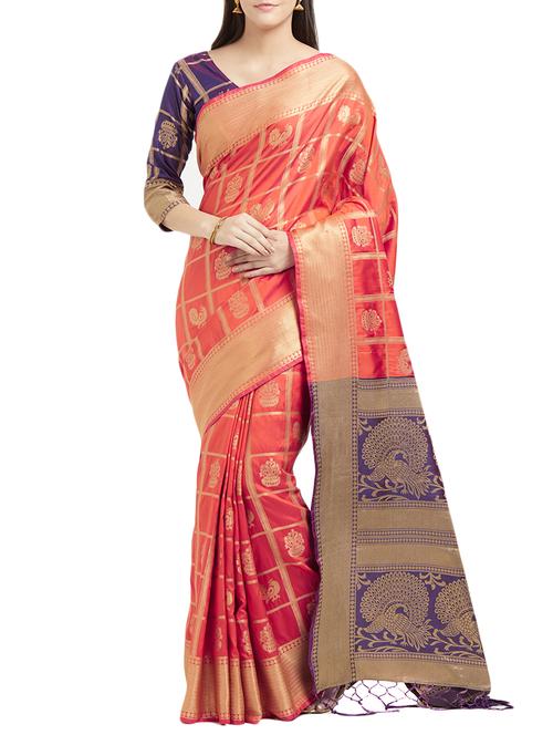 toned patola saree with blouse - 15342723 - Very Small Image - 1