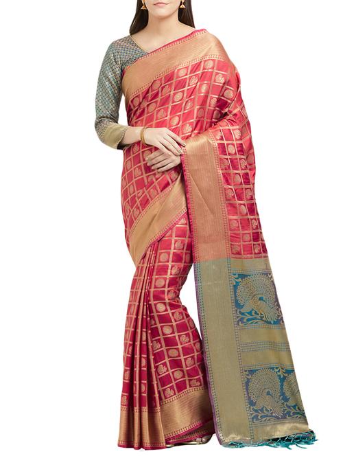 conversational zari patola saree with blouse - 15342728 - Very Small Image - 1