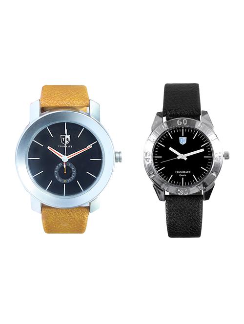tesseract black dial & black dial men's analogue watches (sbrb007+sbb037) - 15343976 - Very Small Image - 1