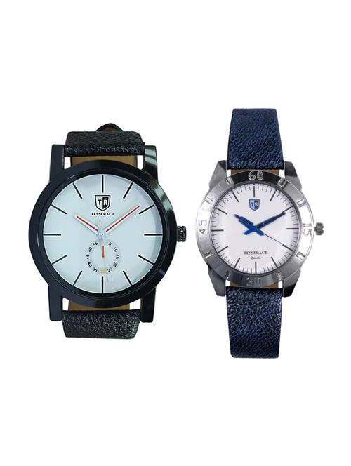 tesseract white dial men's analogue watches (sbw011+sblw031) - 15344036 - Very Small Image - 1