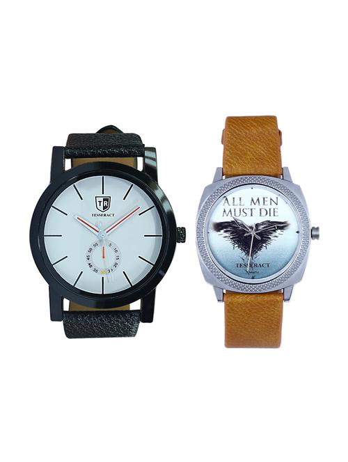 tesseract white dial & game of thrones dial men's analogue watches (sbw011+ubrgt051) - 15344046 - Very Small Image - 1