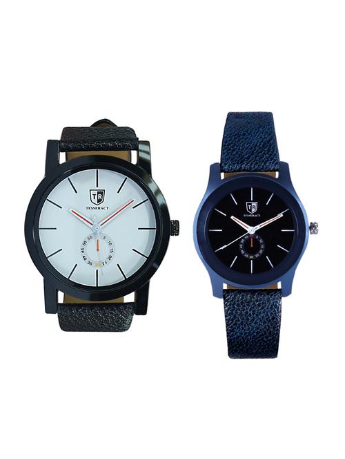tesseract white dial & black dial men's analogue watches (sbw011+sblb063) - 15344052 - Very Small Image - 1