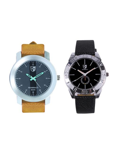 tesseract black dial & blue dial men's analogue watches (sbrgb013+sbb017) - 15344059 - Very Small Image - 1