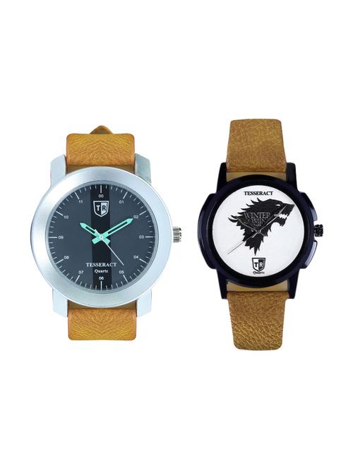 tesseract black dial & game of thrones dial men's & boy's analogue watches (sbrgb013+ubrwgt061) - 15344081 - Very Small Image - 1