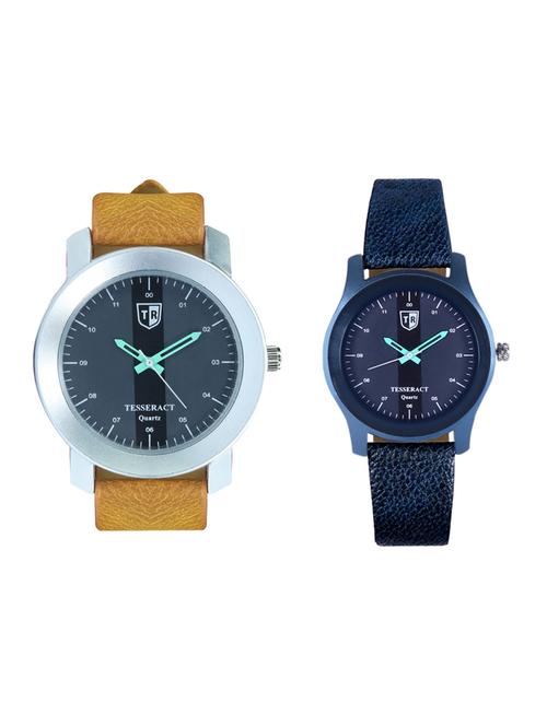 tesseract black dial & black dial men's analogue watches (sbrgb013+sblb065) - 15344083 - Very Small Image - 1