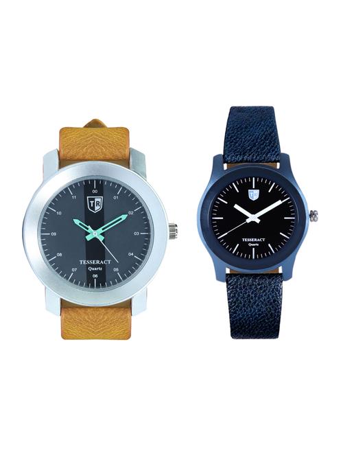 tesseract black dial & black dial men's analogue watches (sbrgb013+sblb067) - 15344084 - Very Small Image - 1