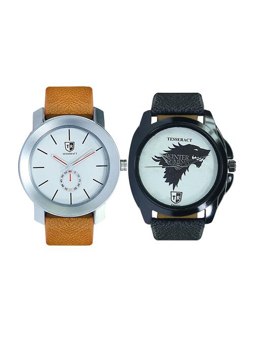 tesseract white dial & game of thrones dial men's analogue watches (sbrw015+ubwgt033) - 15344096 - Very Small Image - 1