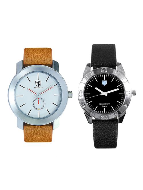tesseract white dial & black dial men's analogue watches (sbrw015+sbb037) - 15344098 - Very Small Image - 1