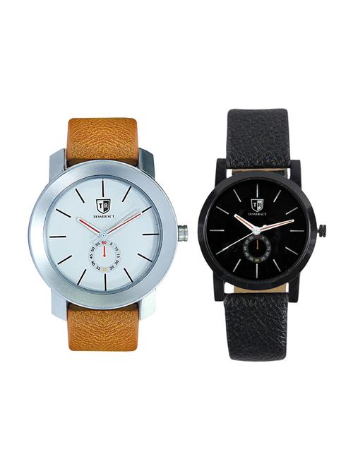 tesseract white dial & black dial men's analogue watches (sbrw015+sbb041) - 15344100 - Very Small Image - 1