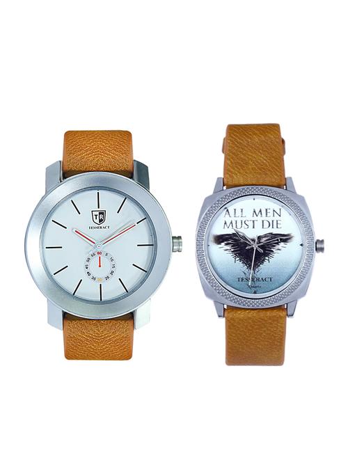 tesseract white dial & game of thrones dial men's & boy's analogue watches (sbrw015+ubrgt051) - 15344105 - Very Small Image - 1