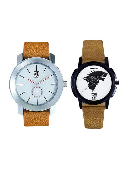 tesseract white dial & game of thrones dial men's analogue watches (sbrw015+ubrwgt061) - 15344110 - Very Small Image - 1
