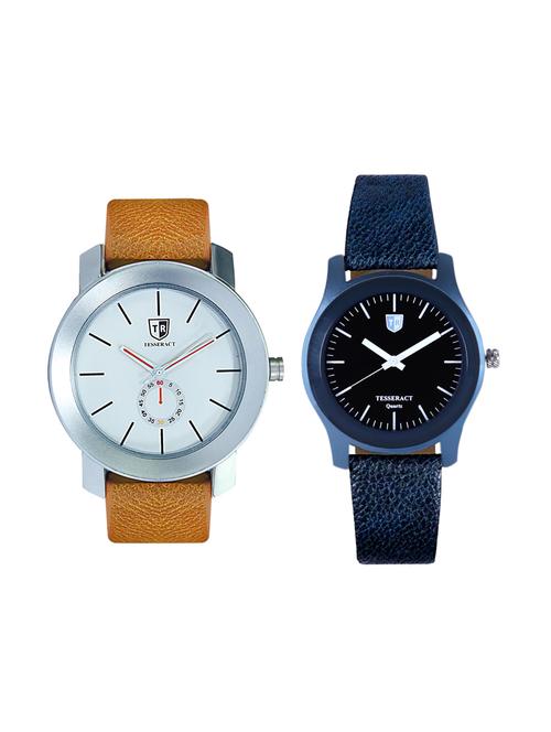 tesseract white dial & black dial men's analogue watches (sbrw015+sblb067) - 15344113 - Very Small Image - 1