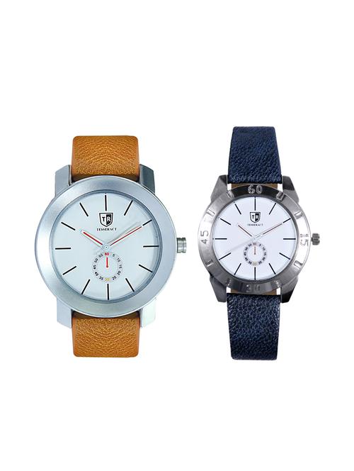 tesseract white dial men's analogue watches (sbrw015+sblw073) - 15344116 - Very Small Image - 1