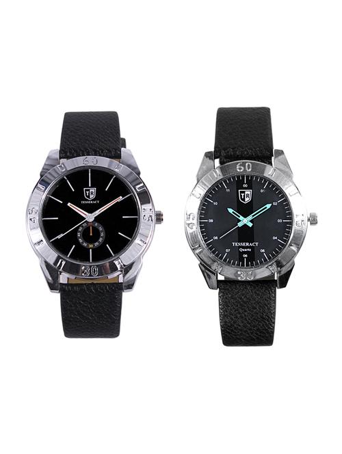 tesseract black dial & black dial men's analogue watches (sbb017+sbgb021) - 15344118 - Very Small Image - 1
