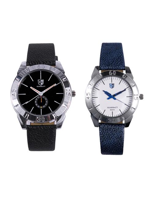 tesseract black dial men's analogue watches (sbb017+sblw031) - 15344123 - Very Small Image - 1