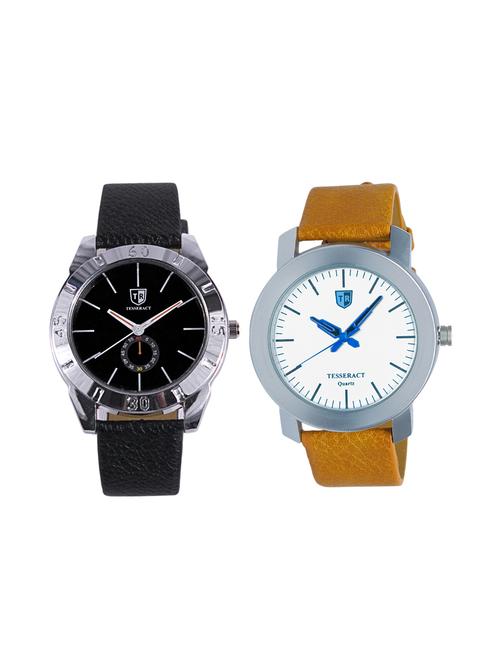 tesseract black dial men's analogue watches (sbb017+brw043) - 15344129 - Very Small Image - 1