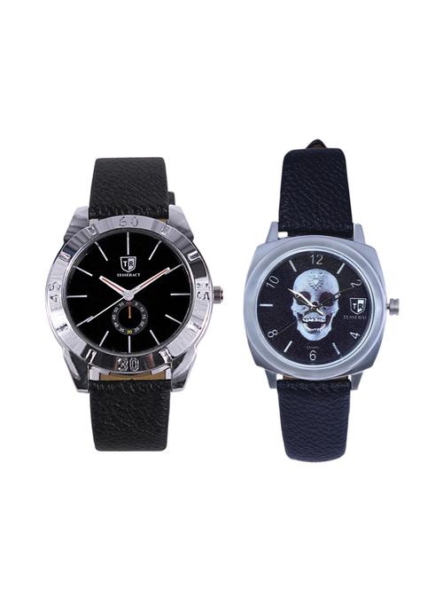 tesseract black dial & black skull face dial men's analogue watches (sbb017+ubss053) - 15344134 - Very Small Image - 1