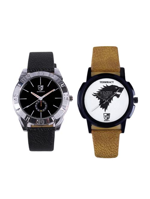 tesseract black dial & game of thrones dial men's analogue watches (sbb017+ubrwgt061) - 15344138 - Very Small Image - 1