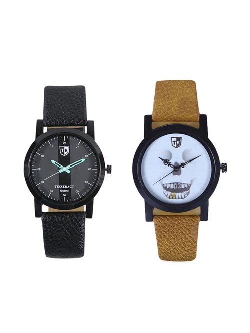 tesseract black dial & white skull face dial men's analogue watches (sbgb019+ubrws057) - 15344163 - Very Small Image - 1