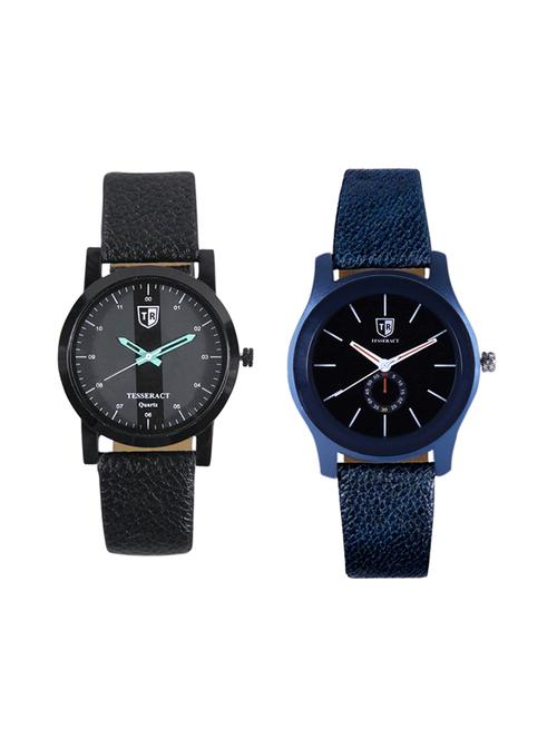 tesseract black dial & black dial men's analogue watches (sbgb019+sblb063) - 15344166 - Very Small Image - 1
