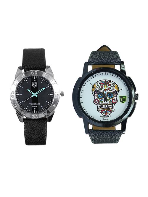 tesseract black dial & skull face men's analogue watches (sbgb021+ubcfs023) - 15344172 - Very Small Image - 1