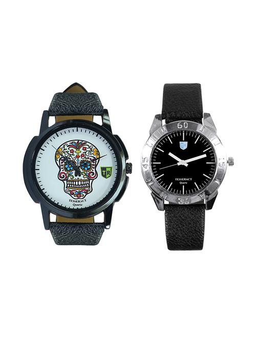 tesseract skull face dial & black dial men's analogue watches (ubcfs023+sbb037) - 15344204 - Very Small Image - 1