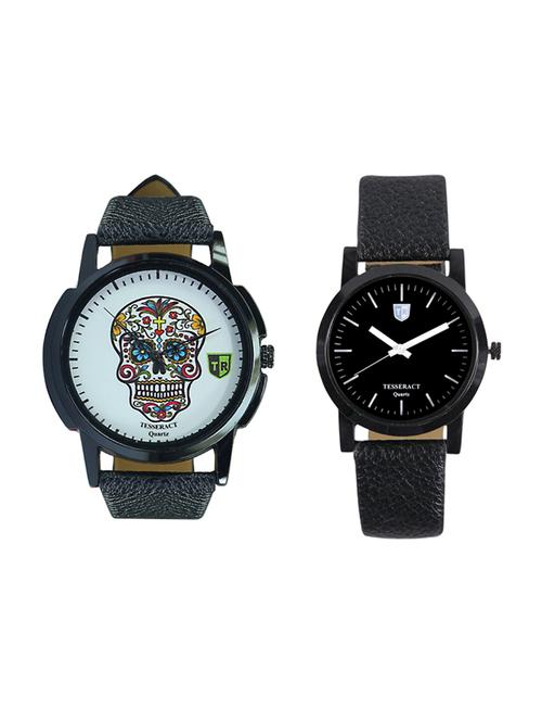 tesseract skull face dial & black dial men's analogue watches (ubcfs023+sbb039) - 15344205 - Very Small Image - 1
