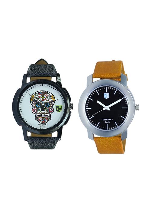 tesseract skull face dial & black dial men's analogue watches (ubcfs023+sbrgb069) - 15344220 - Very Small Image - 1