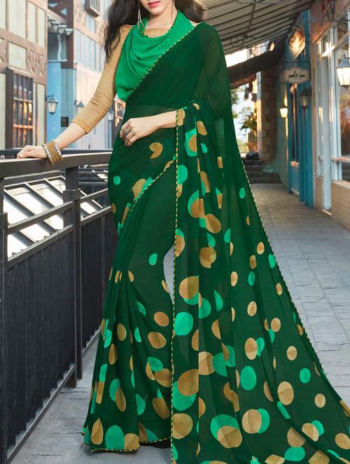 lace border polka dots saree - 15344252 - Very Small Image - 1