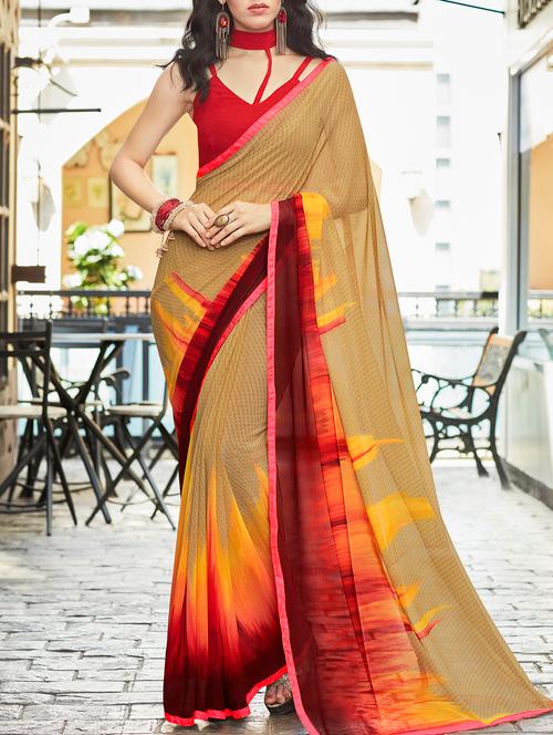 lace border printed saree - 15344258 - Very Small Image - 1
